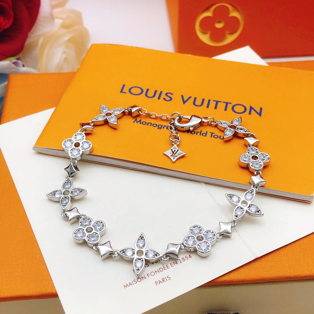 Louis Vuitton Silver-Tone Flower Crystal Accent Bracelet - album image 3