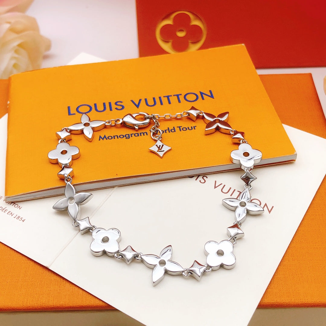 Louis Vuitton Silver-Tone Flower Crystal Accent Bracelet - album image 2