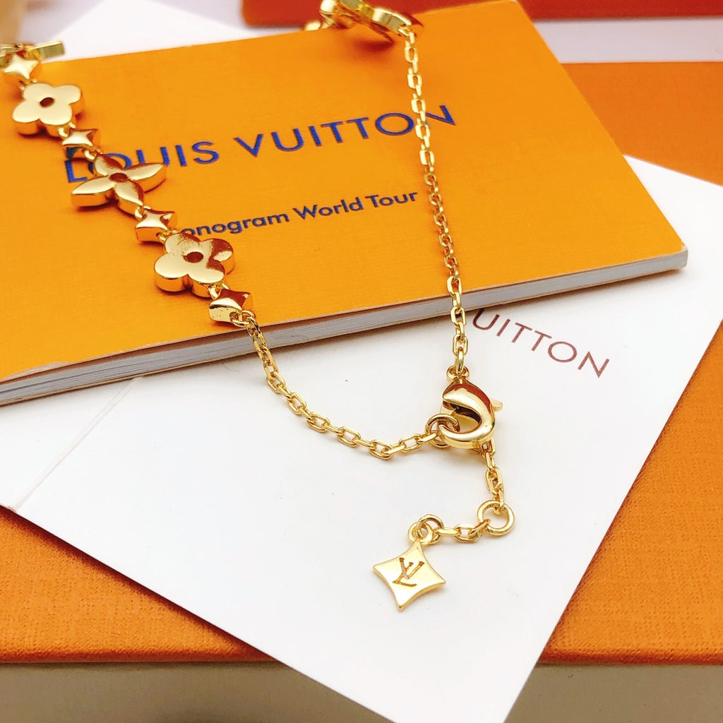 Louis Vuitton Gold-Tone Flower Crystal Accent Necklace - album image 5