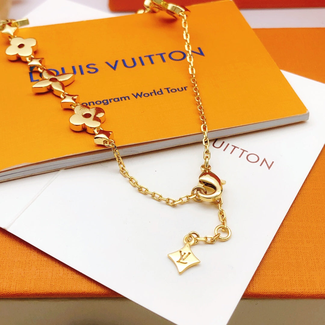 Louis Vuitton Gold-Tone Flower Crystal Accent Necklace - album image 5