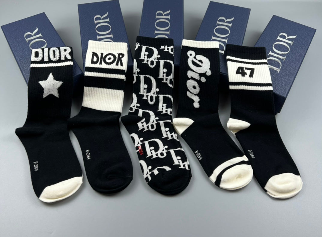 Dior bold graphic panels crew socks - view 5