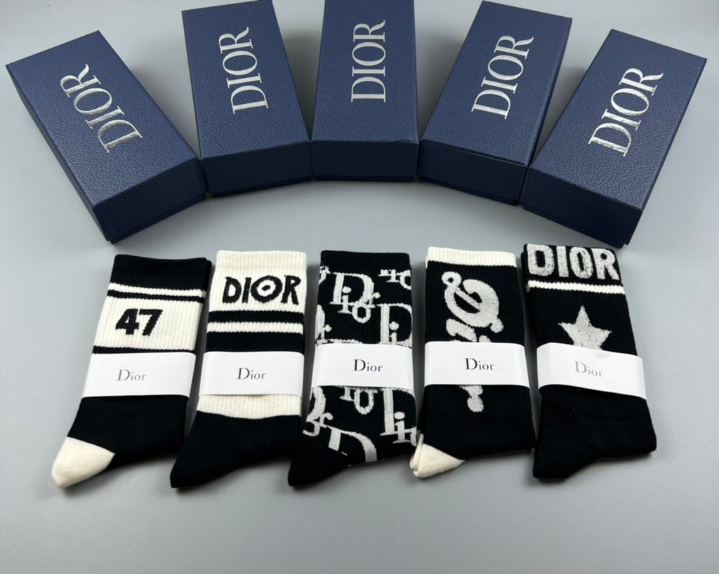 Dior bold graphic panels crew socks - view 1