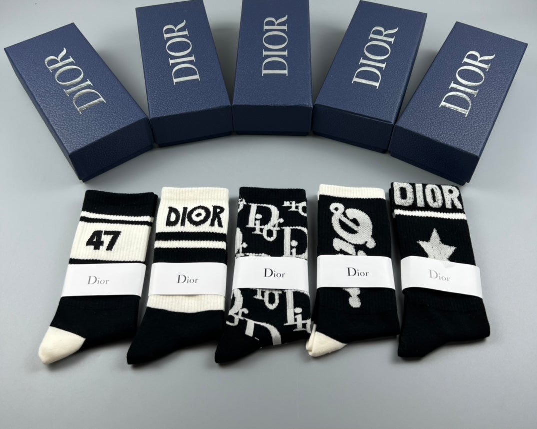 Dior bold graphic panels crew socks - view 1
