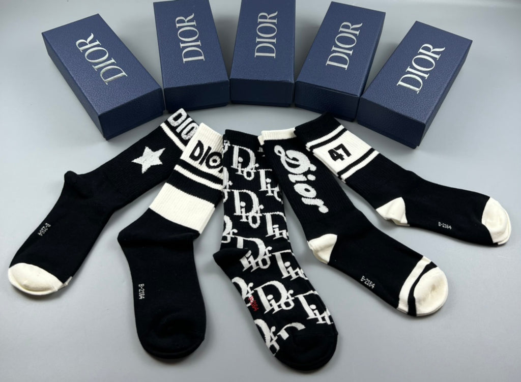Dior bold graphic panels crew socks - view 4