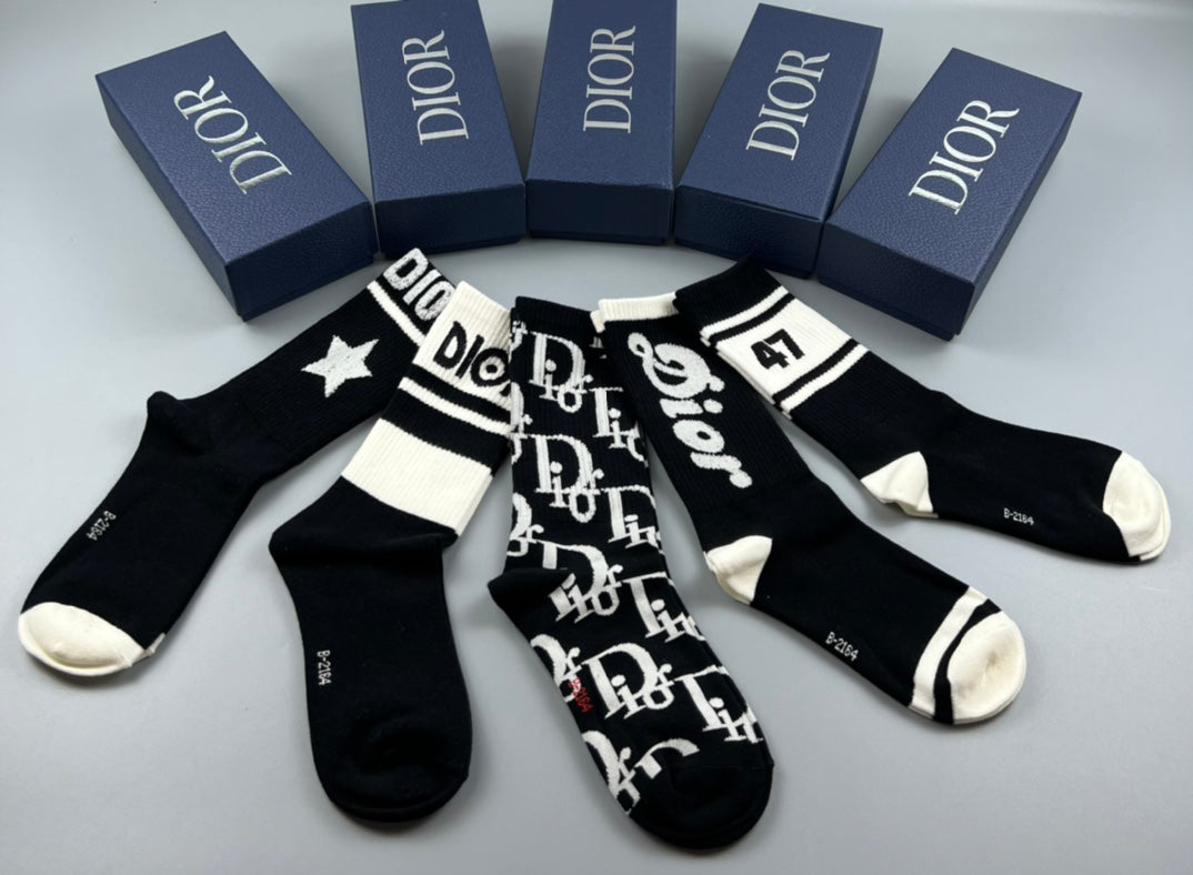 Dior bold graphic panels crew socks - view 4