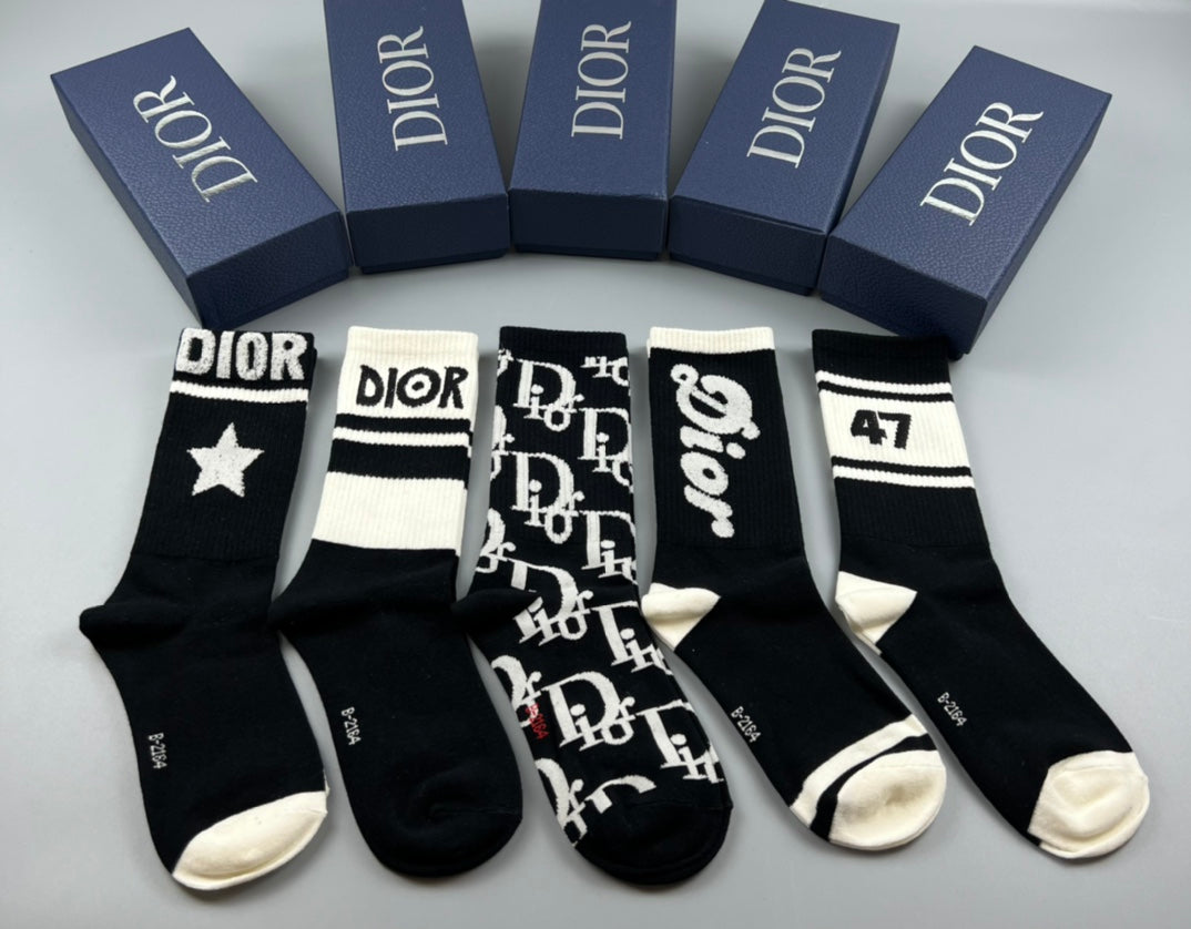 Dior bold graphic panels crew socks - view 3