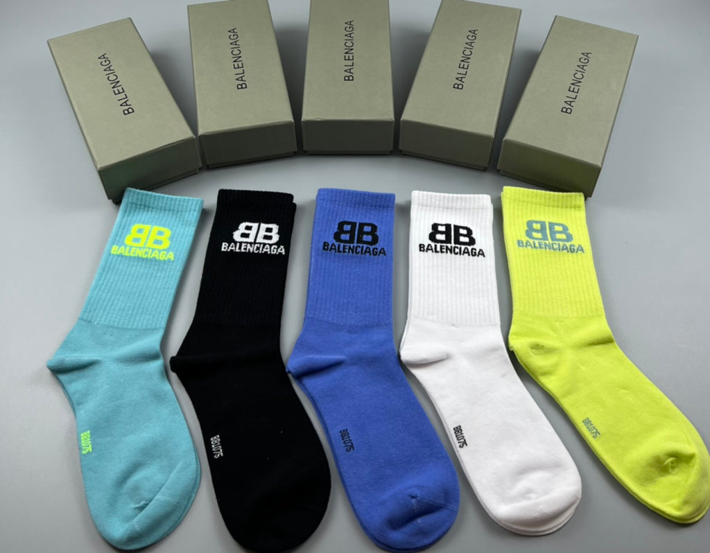 Balenciaga color block bb crew socks - view 3