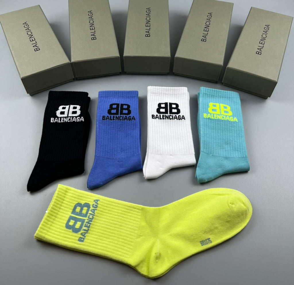 Balenciaga color block bb crew socks - view 7