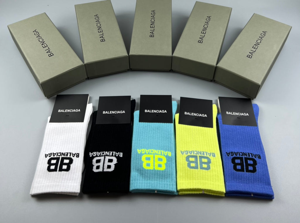 Balenciaga color block bb crew socks - view 1