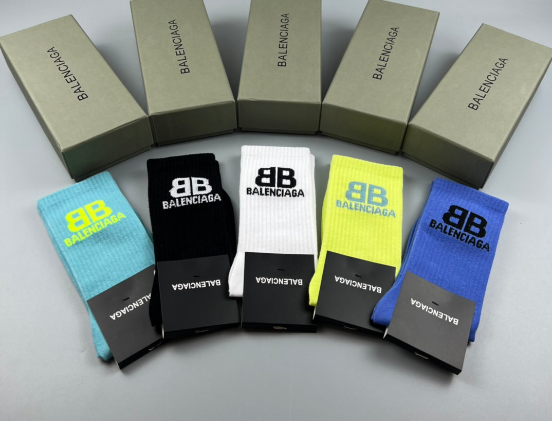 Balenciaga color block bb crew socks - view 2