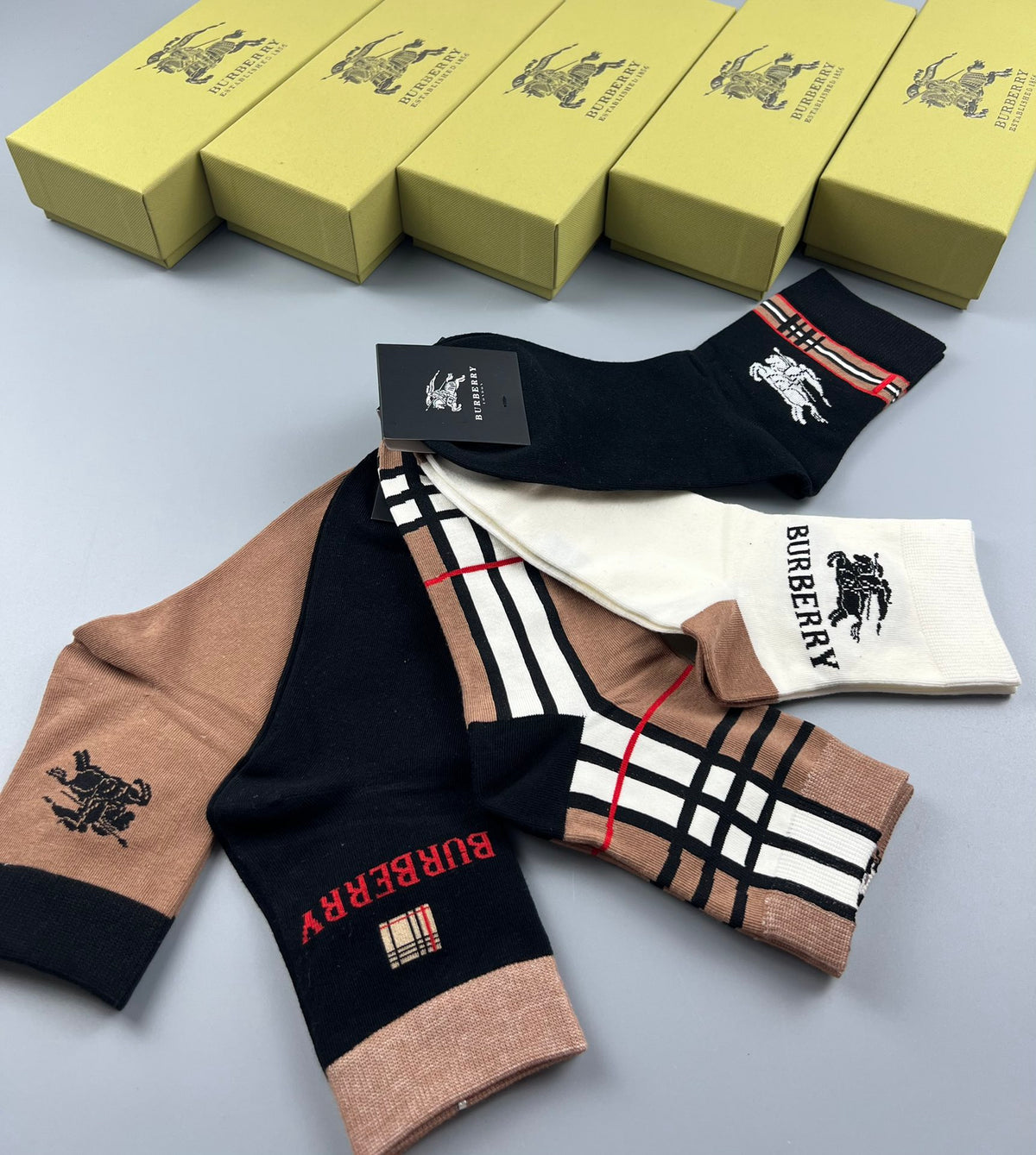 Burberry check and knight crew socks - view 8