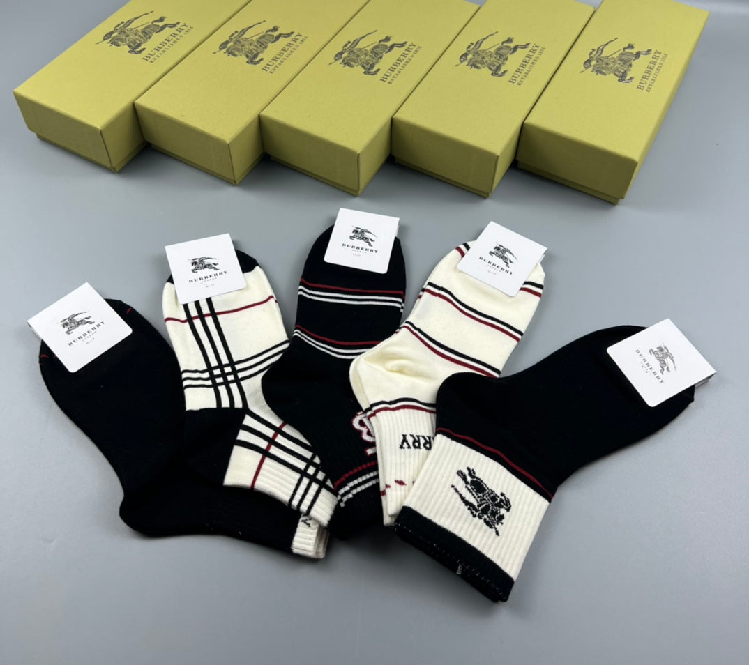 Burberry monochrome check stripe crew socks - view 3