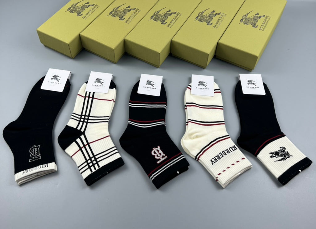 Burberry monochrome check stripe crew socks - view 2