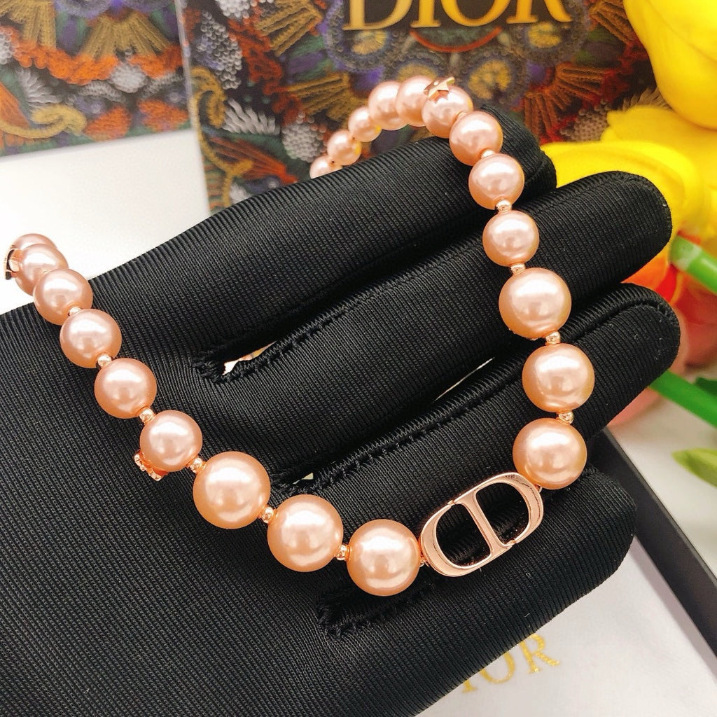 Dior Pink Pearl-Look Letter Necklace - product image 3