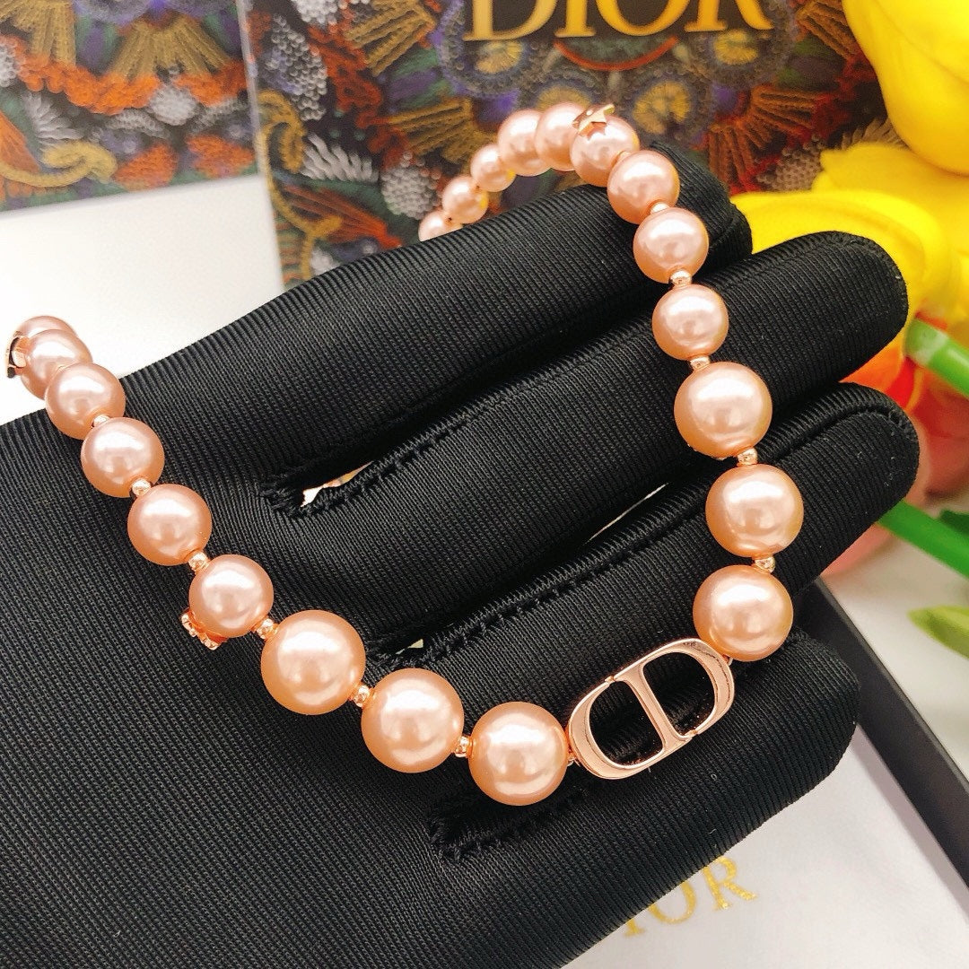 Dior Pink Pearl-Look Letter Necklace - product image 3