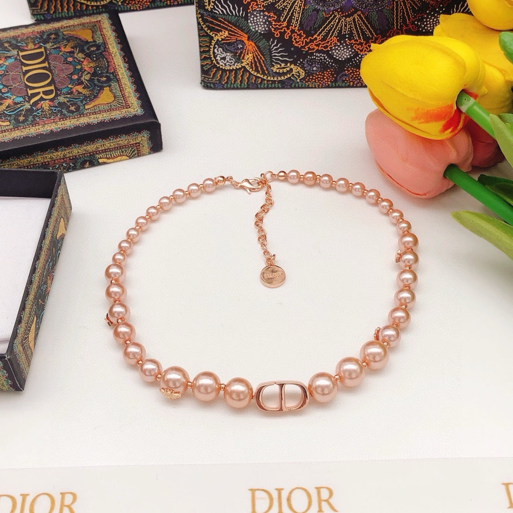Dior Pink Pearl-Look Letter Necklace - product image 5