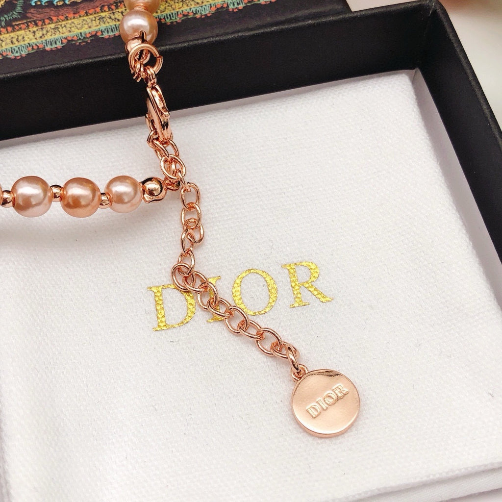 Dior Pink Pearl-Look Letter Necklace - product image 4