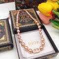 Dior Pink Pearl-Look Letter Necklace - product image 1