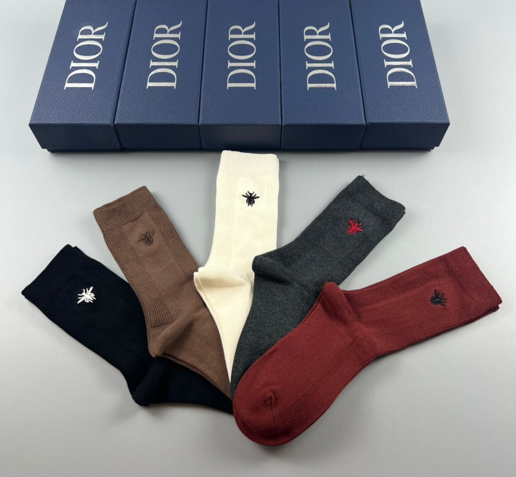 Dior small bee ribbing crew socks - view 8