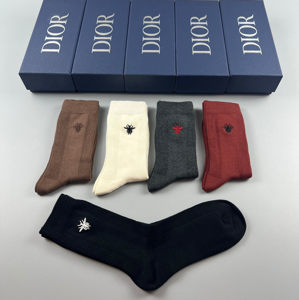 Dior small bee ribbing crew socks - view 6