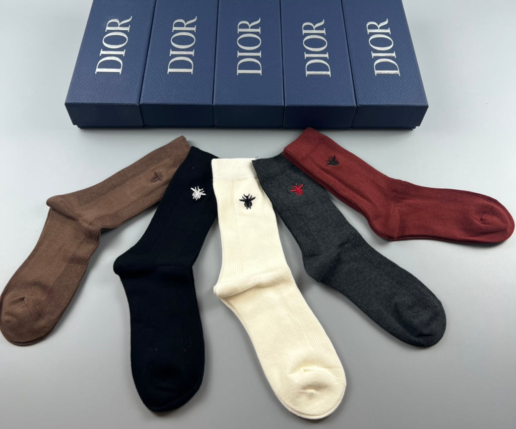 Dior small bee ribbing crew socks - view 2