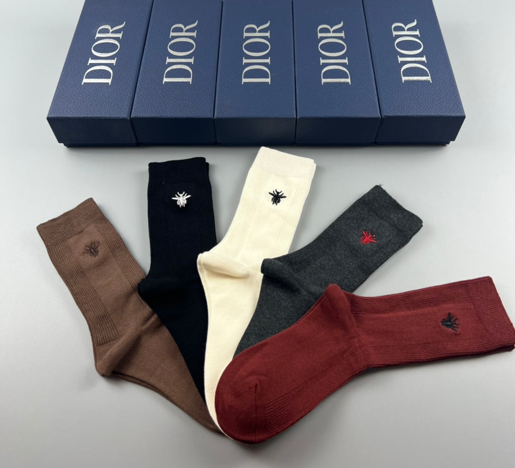 Dior small bee ribbing crew socks - view 4