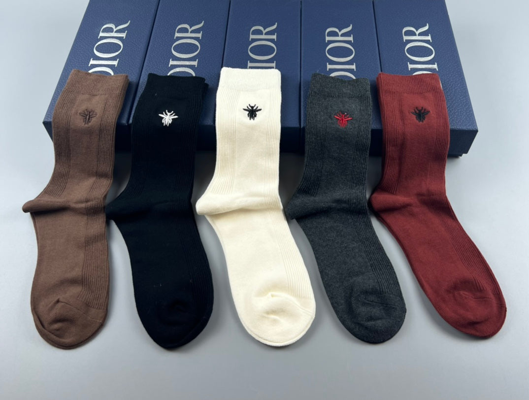 Dior small bee ribbing crew socks - view 3