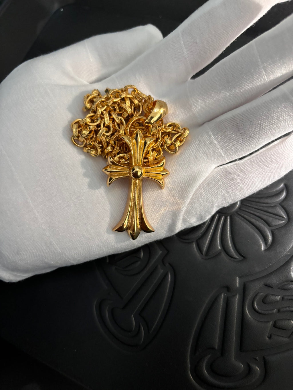 Chrome Hearts Gold-Tone Long Cross Necklace - album image 6