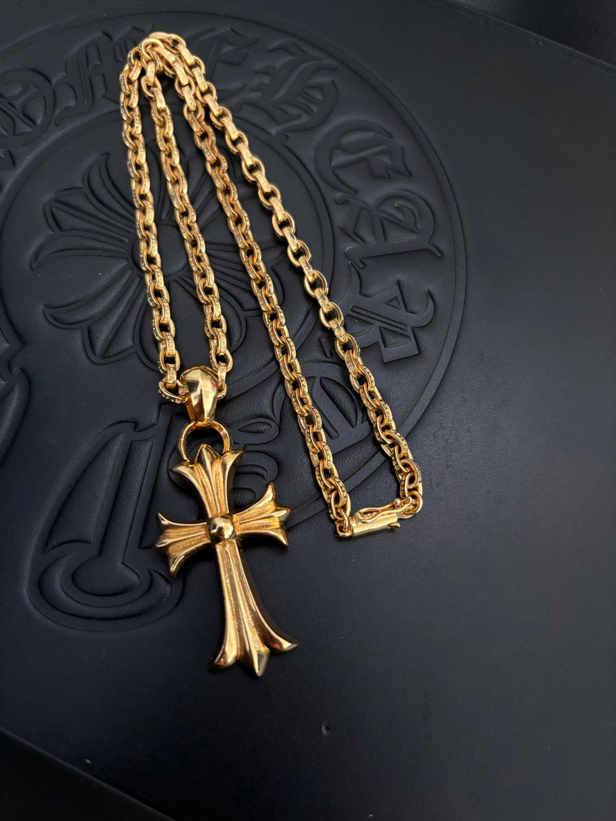 Chrome Hearts Gold-Tone Long Cross Necklace - album image 1