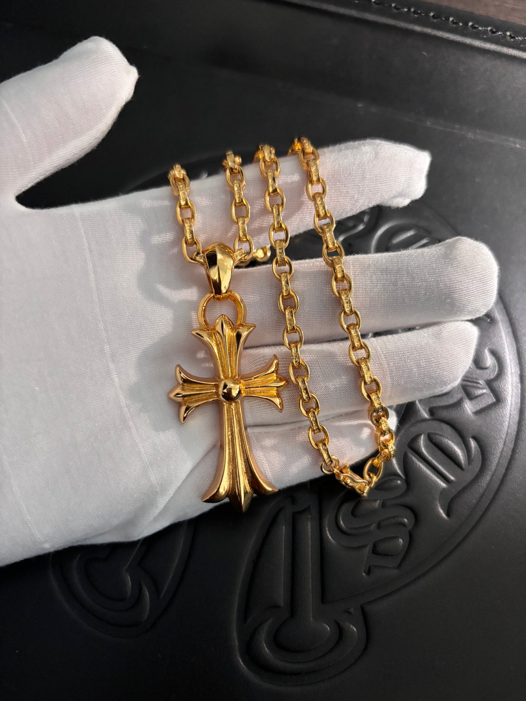 Chrome Hearts Gold-Tone Long Cross Necklace - album image 4