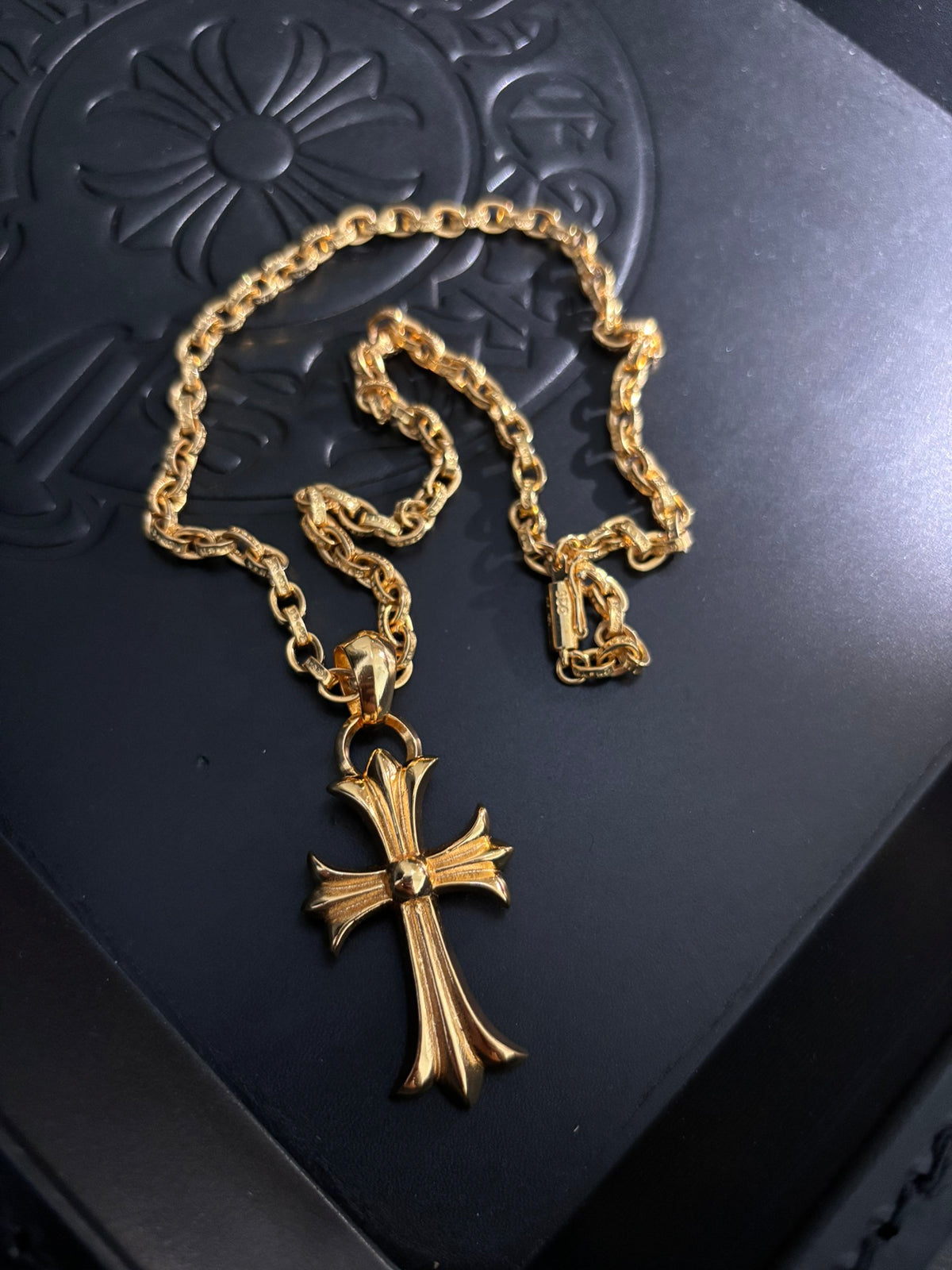 Chrome Hearts Gold-Tone Long Cross Necklace - album image 3