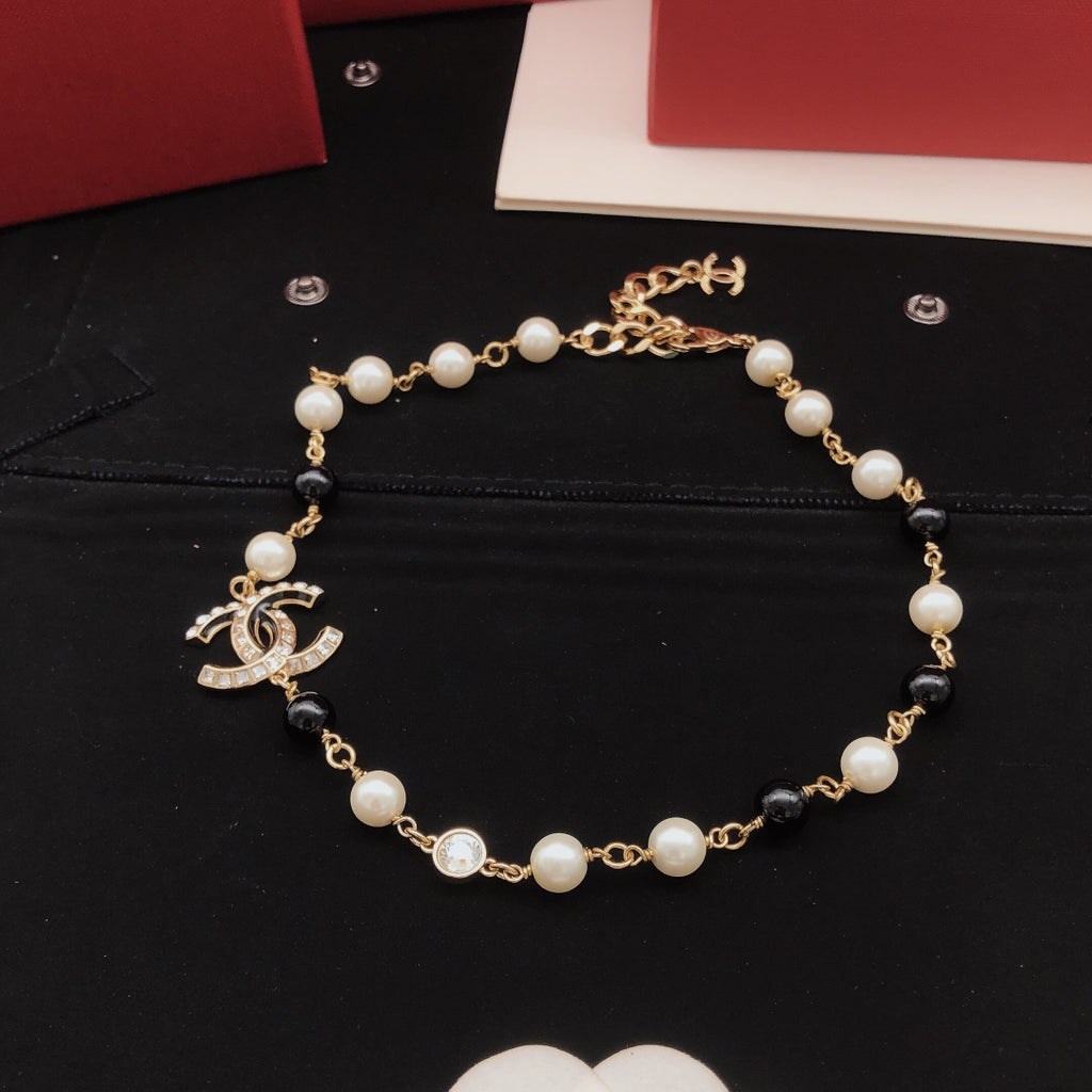Chanel Pearl Square Crystal Accent Necklace - album image 3