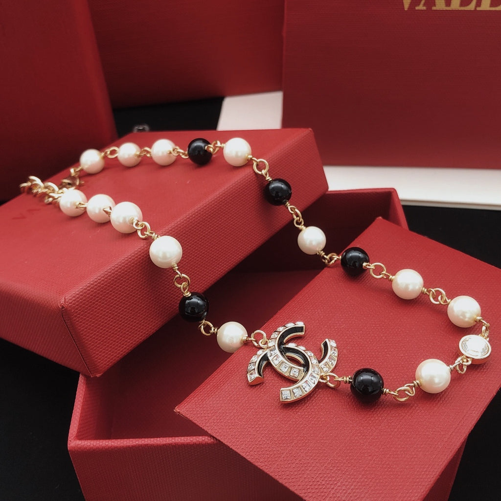 Chanel Pearl Square Crystal Accent Necklace - album image 6