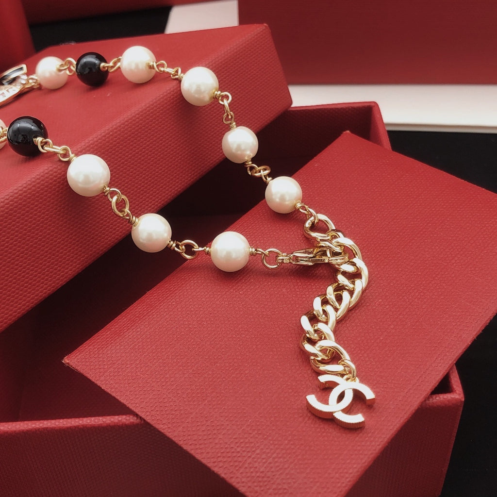 Chanel Pearl Square Crystal Accent Necklace - album image 5