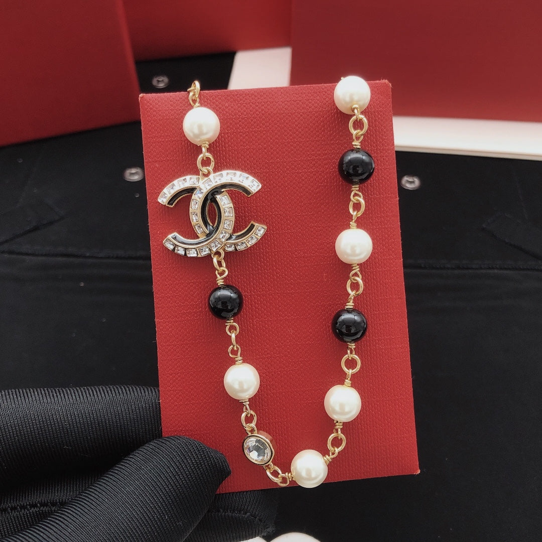 Chanel Pearl Square Crystal Accent Necklace - album image 1