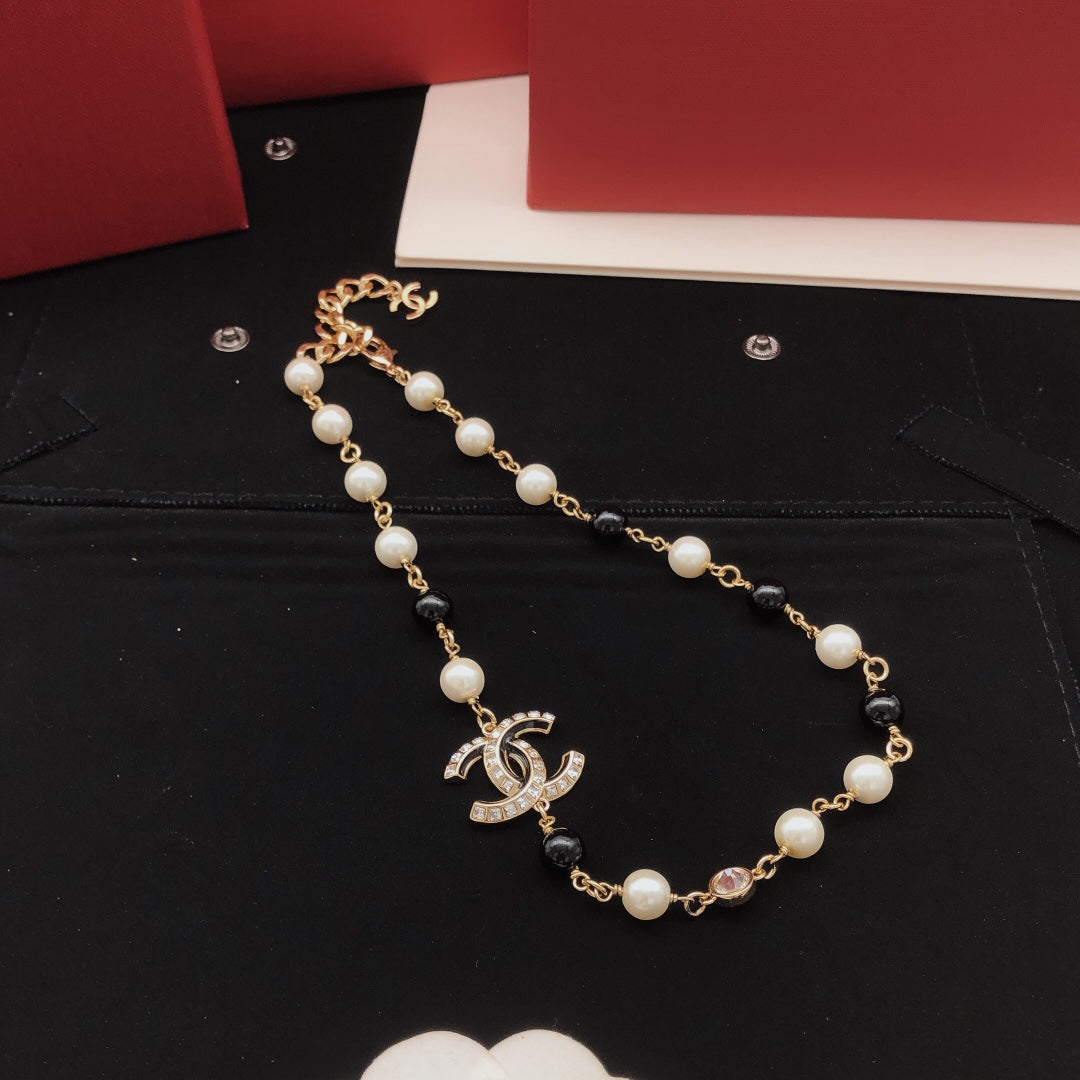 Chanel Pearl Square Crystal Accent Necklace - album image 4