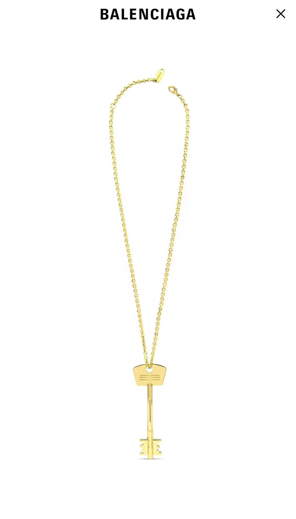 Balenciaga Gold-Tone Long Key Pendant Necklace - album image 3