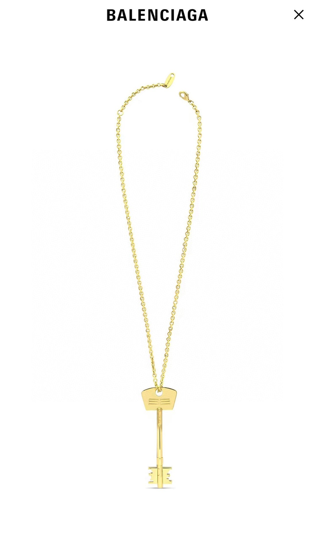 Balenciaga Gold-Tone Long Key Pendant Necklace - album image 3