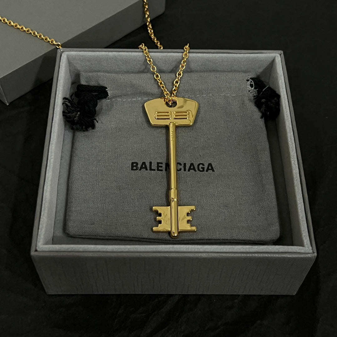 Balenciaga Gold-Tone Long Key Pendant Necklace - album image 5