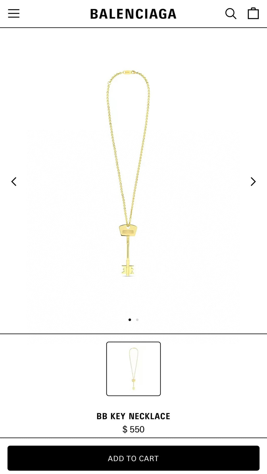 Balenciaga Gold-Tone Long Key Pendant Necklace - album image 1