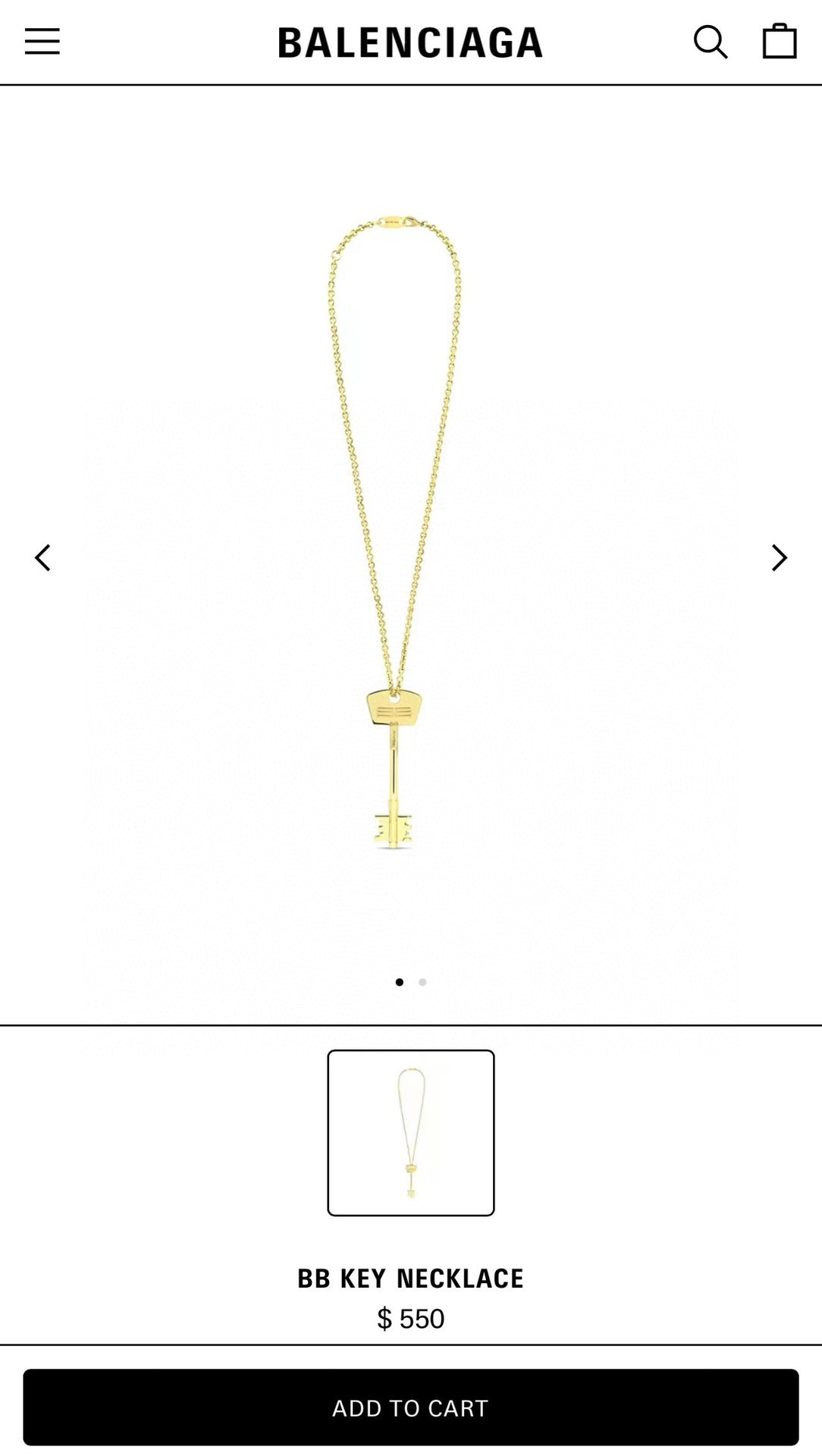Balenciaga Gold-Tone Long Key Pendant Necklace - album image 1