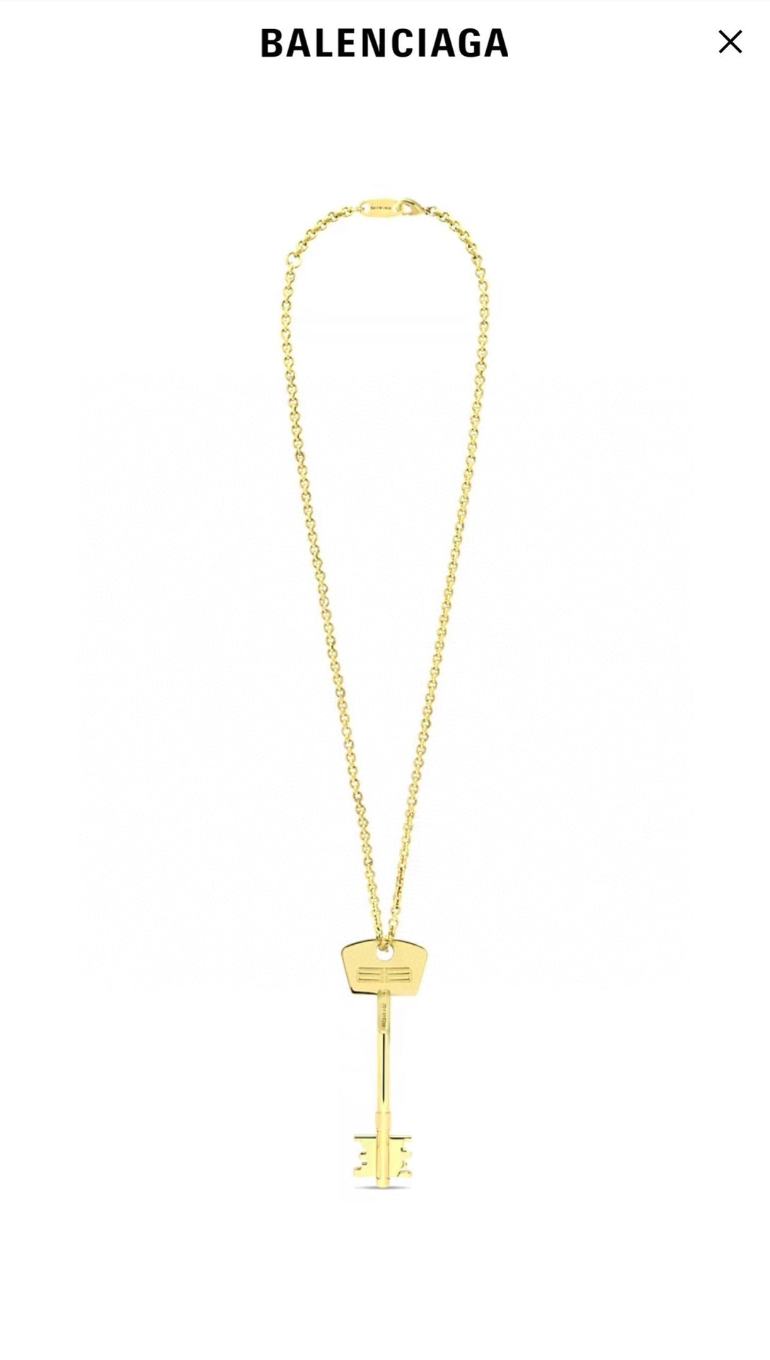 Balenciaga Gold-Tone Long Key Pendant Necklace - album image 2