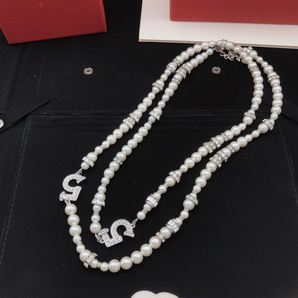 Chanel Pearl Crystal Accent Necklace - album image 2