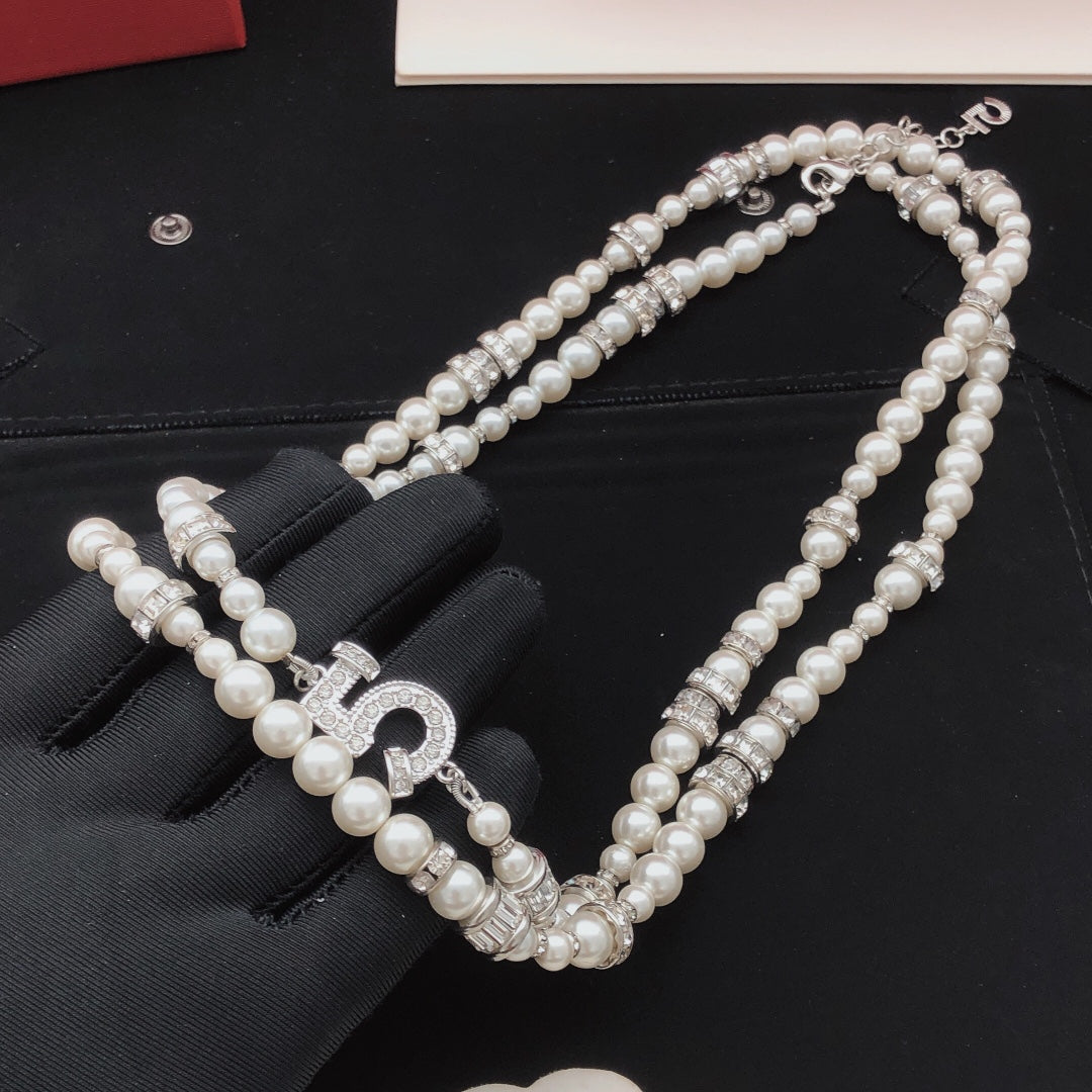 Chanel Pearl Crystal Accent Necklace - album image 5