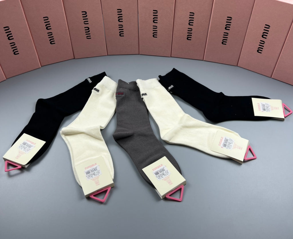 Miu Miu neutral fine rib socks, image 3