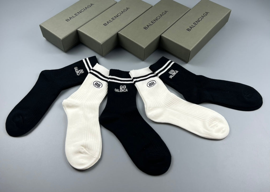 Balenciaga twin stripe cuff crew socks - view 2