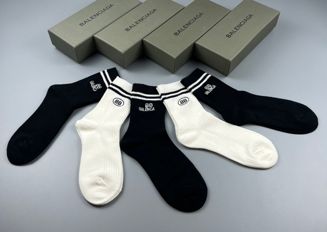 Balenciaga twin stripe cuff crew socks - view 2