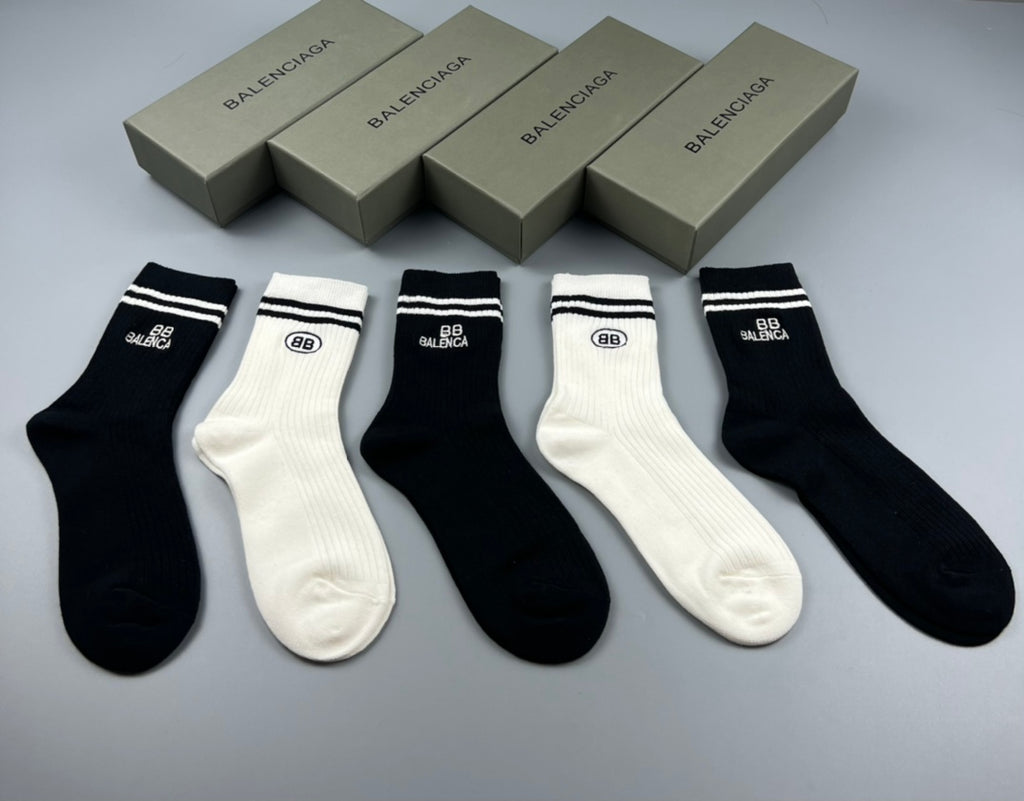 Balenciaga twin stripe cuff crew socks - view 1