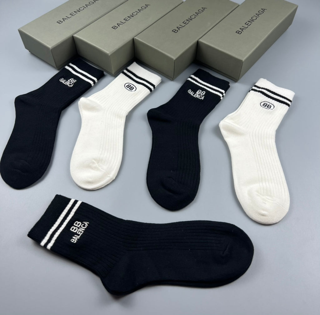 Balenciaga twin stripe cuff crew socks - view 5