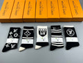 Louis Vuitton black white graphic crew socks, image 1